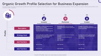 Strategy playbook organic growth profile selection for business expansion