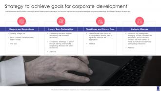 Strategy To Achieve Goals For Corporate Development