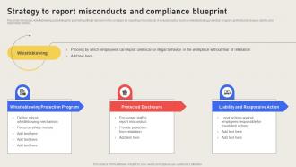 Strategy To Report Misconducts And Compliance Blueprint Effective Business Risk Strategy SS V