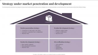 Strategy Under Market Penetration And Development