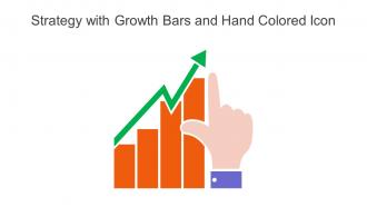 Strategy With Growth Bars And Hand Colored Icon In Powerpoint Pptx Png And Editable Eps Format