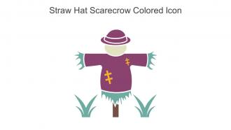 Straw Hat Scarecrow Colored Icon In Powerpoint Pptx Png And Editable Eps Format
