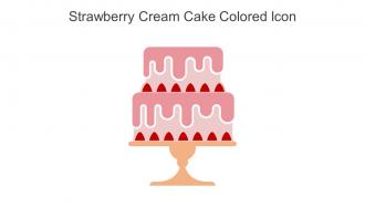 Strawberry Cream Cake Colored Icon In Powerpoint Pptx Png And Editable Eps Format