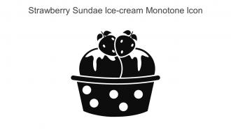 Strawberry Sundae Ice Cream Monotone Icon In Powerpoint Pptx Png And Editable Eps Format