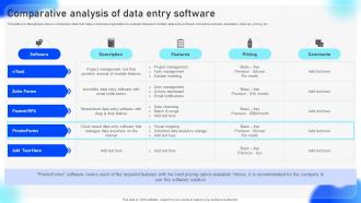 Streamlined Adoption Of Electronic Comparative Analysis Of Data Entry Software