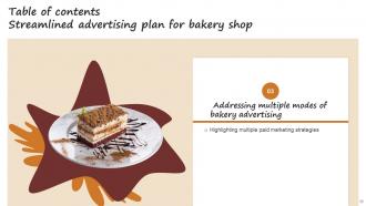Streamlined Advertising Plan For Bakery Shop Powerpoint Presentation Slides MKT CD V Content Ready Aesthatic