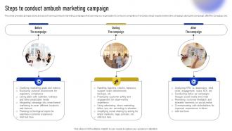 Streamlined Ambush Marketing Techniques Steps To Conduct Ambush Marketing Campaign MKT SS V