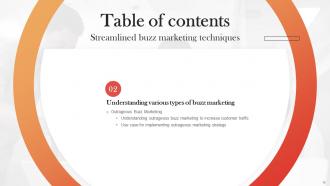 Streamlined Buzz Marketing Techniques Powerpoint Presentation Slides MKT CD V Editable Customizable