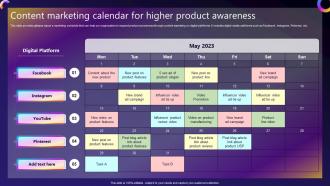 Streamlined Consumer Adoption Process Content Marketing Calendar For Higher Product Awareness