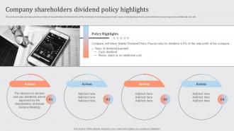 Streamlined Financial Strategic Plan Company Shareholders Dividend Policy Highlights