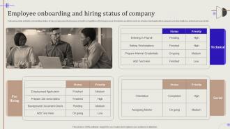 Streamlining Hiring Process Employee Onboarding And Hiring Status Of Company