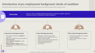 Streamlining Hiring Process Introduction Of Pre Employment Background Checks