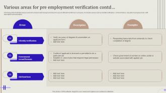 Streamlining Hiring Process Various Areas For Pre Employment Verification Template Professional