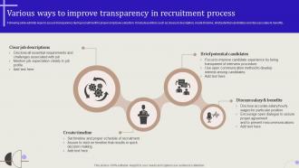 Streamlining Hiring Process Various Ways To Improve Transparency In Recruitment Process