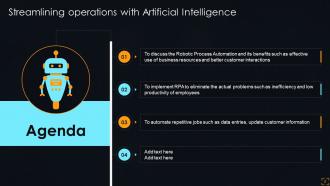 Streamlining Operations With Artificial Intelligence Powerpoint Presentation Slides Images