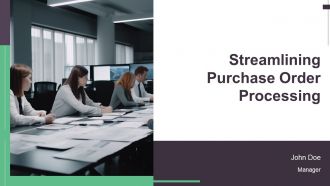 Streamlining Purchase Order Processing PPT Template AT