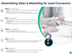Streamlining sales and marketing for lead conversion ppt slides