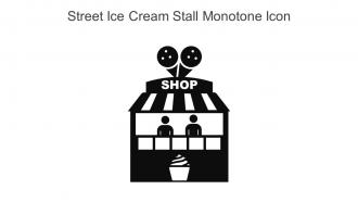 Street Ice Cream Stall Monotone Icon In Powerpoint Pptx Png And Editable Eps Format