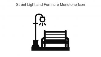 Street Light And Furniture Monotone Icon In Powerpoint Pptx Png And Editable Eps Format