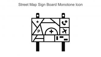 Street Map Sign Board Monotone Icon In Powerpoint Pptx Png And Editable Eps Format