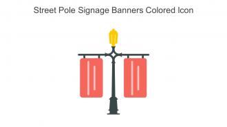 Street Pole Signage Banners Colored Icon In Powerpoint Pptx Png And Editable Eps Format