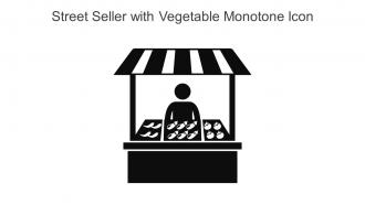 Street Seller With Vegetable Monotone Icon In Powerpoint Pptx Png And Editable Eps Format