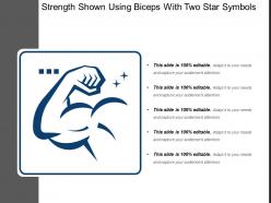 Strength shown using biceps with two star symbols