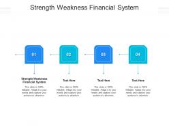 Strength weakness financial system ppt powerpoint presentation infographic template background cpb
