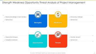 Strength weakness opportunity threat analysis of project management