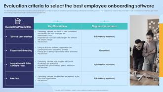Strengthening Process Improvement Evaluation Criteria To Select The Best Employee Onboarding
