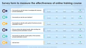 Strengthening Process Improvement Survey Form To Measure The Effectiveness Of Online