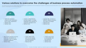 Strengthening Process Improvement Various Solutions To Overcome The Challenges Of Business