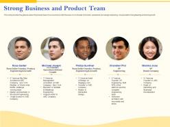 Strong Business And Product Team Angel Investor Ppt Demonstration