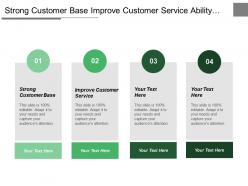 Strong customer base improve customer service ability change