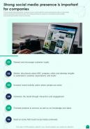 Strong Social Media Presence Is Important For Companies Social Media Playbook One Pager Sample Example Document