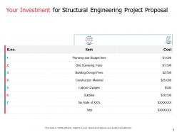 Structural engineering project proposal powerpoint presentation slides