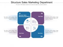 Structure sales marketing department ppt powerpoint presentation design ideas cpb