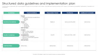 Structured Data Guidelines And Implementation Plan
