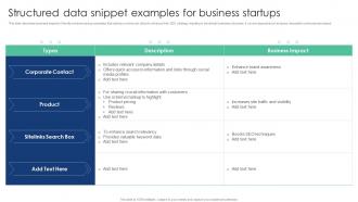 Structured Data Snippet Examples For Business Startups