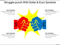 Struggle punch with dollar and euro symbols