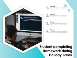 Student completing homework during holiday break