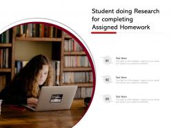 Student doing research for completing assigned homework