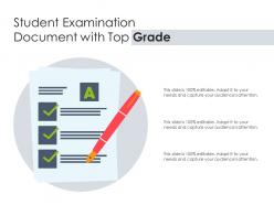 Student examination document with top grade
