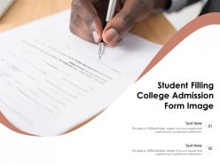 Student filling college admission form image