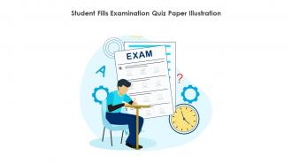 Student Fills Examination Quiz Paper Illustration