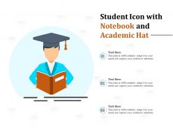 Student icon with notebook and academic hat