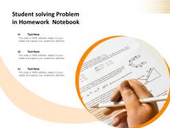 Student solving problem in homework notebook