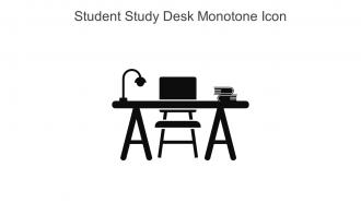 Student Study Desk Monotone Icon In Powerpoint Pptx Png And Editable Eps Format