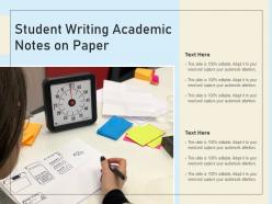 Student writing academic notes on paper