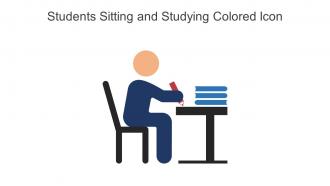 Students Sitting And Studying Colored Icon In Powerpoint Pptx Png And Editable Eps Format